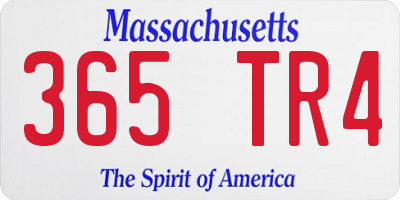 MA license plate 365TR4