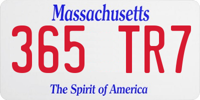 MA license plate 365TR7