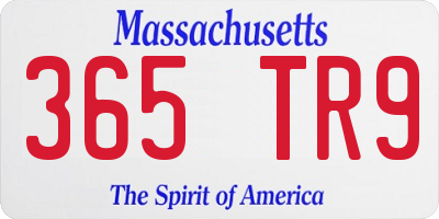 MA license plate 365TR9