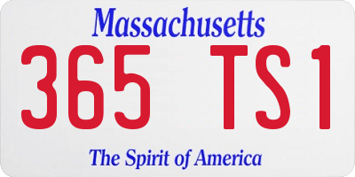 MA license plate 365TS1