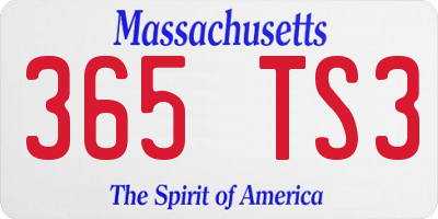 MA license plate 365TS3