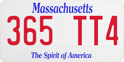 MA license plate 365TT4