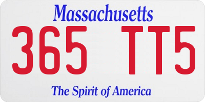 MA license plate 365TT5