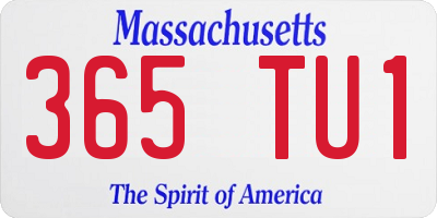 MA license plate 365TU1