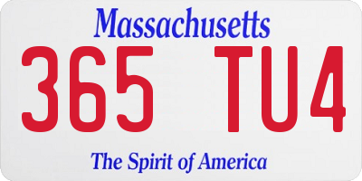 MA license plate 365TU4