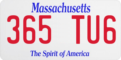 MA license plate 365TU6