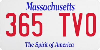 MA license plate 365TV0