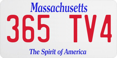 MA license plate 365TV4
