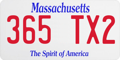 MA license plate 365TX2