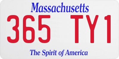 MA license plate 365TY1