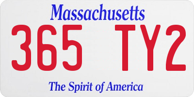 MA license plate 365TY2