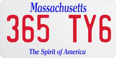 MA license plate 365TY6