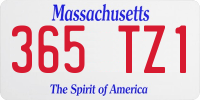 MA license plate 365TZ1