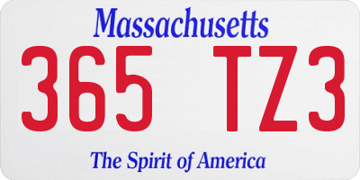 MA license plate 365TZ3