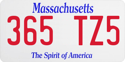 MA license plate 365TZ5