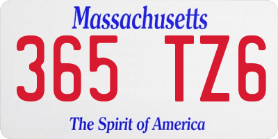 MA license plate 365TZ6