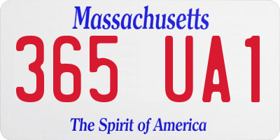 MA license plate 365UA1