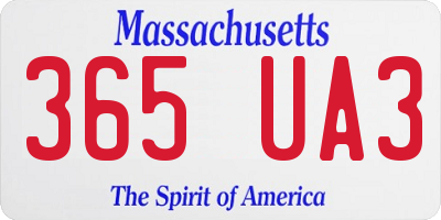 MA license plate 365UA3