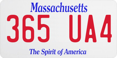 MA license plate 365UA4