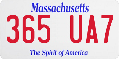 MA license plate 365UA7