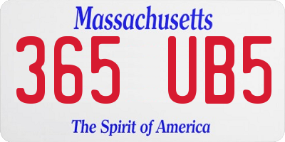 MA license plate 365UB5