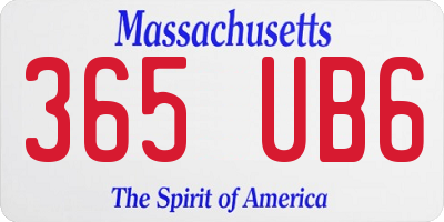 MA license plate 365UB6