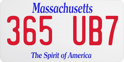 MA license plate 365UB7