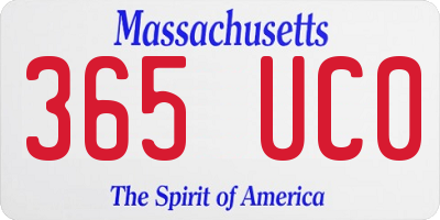 MA license plate 365UC0