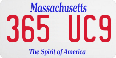 MA license plate 365UC9