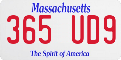 MA license plate 365UD9