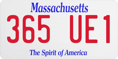MA license plate 365UE1