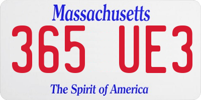 MA license plate 365UE3