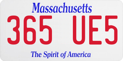 MA license plate 365UE5