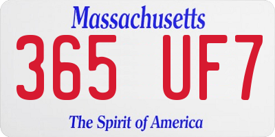MA license plate 365UF7