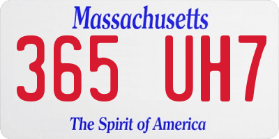 MA license plate 365UH7
