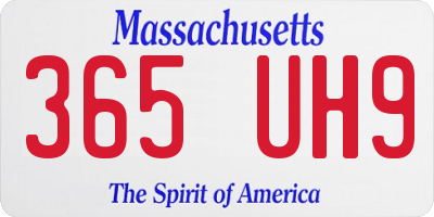MA license plate 365UH9