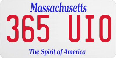 MA license plate 365UI0