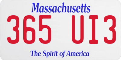 MA license plate 365UI3