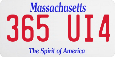 MA license plate 365UI4