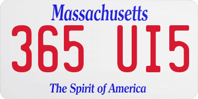 MA license plate 365UI5