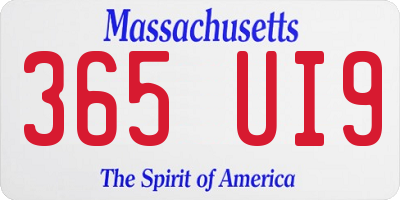 MA license plate 365UI9