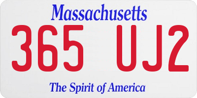 MA license plate 365UJ2