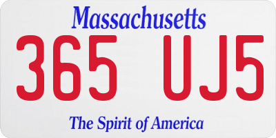 MA license plate 365UJ5
