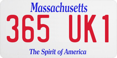 MA license plate 365UK1