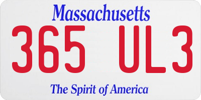 MA license plate 365UL3