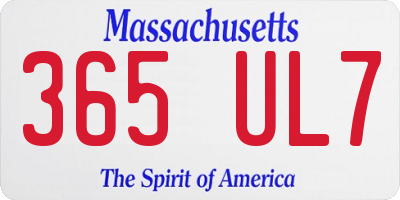 MA license plate 365UL7
