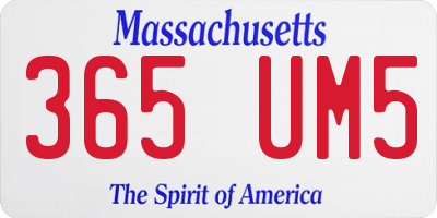 MA license plate 365UM5