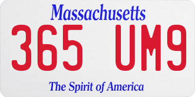 MA license plate 365UM9