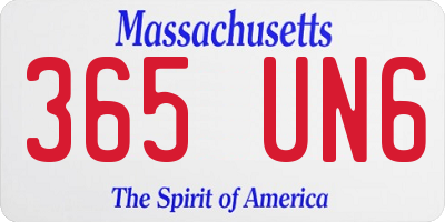 MA license plate 365UN6