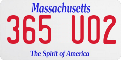 MA license plate 365UO2
